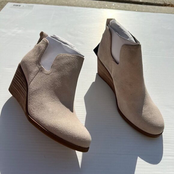 Toms Kallie Ankle Boot Booties Size 7 Sahara Suede Beige - Picture 3 of 15
